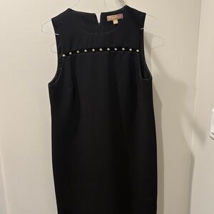 Michael Kors Black Mini Dress with Gold Accents